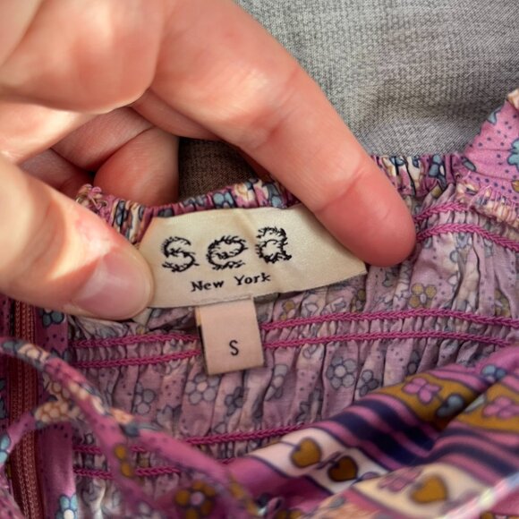 SEA New York Perry Puff-Sleeve Mini Dress Size S - Picture 2 of 3